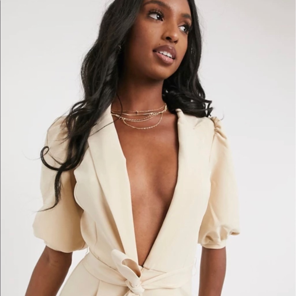 Tall Puff Sleeve Jumpsuit w/Self Belt